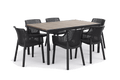 Signature Porto 160cm Table + Elisa Dining Chair, Set of 6 - Ashwood Brown