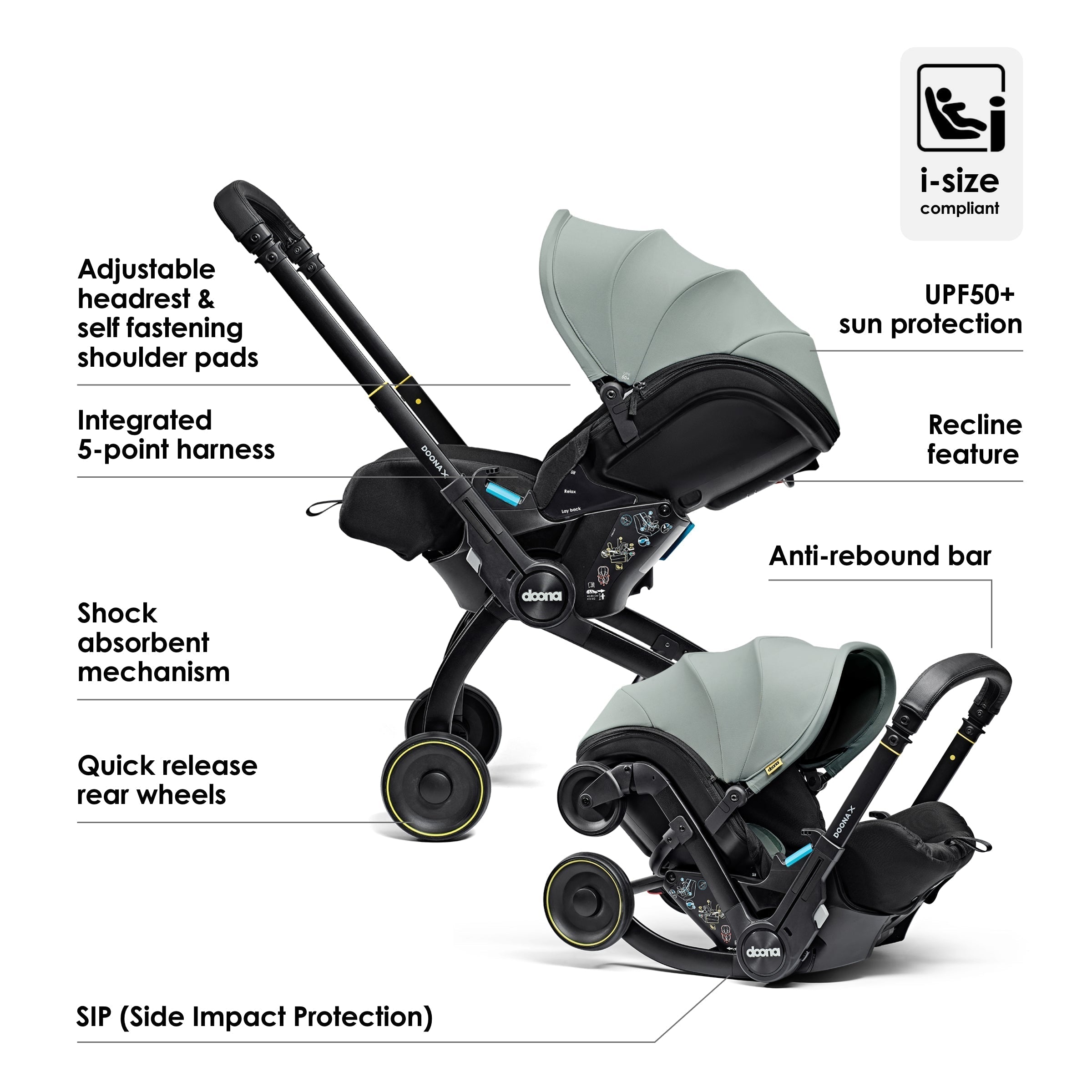 Doona X Car Seat & Stroller - Dusty Sage