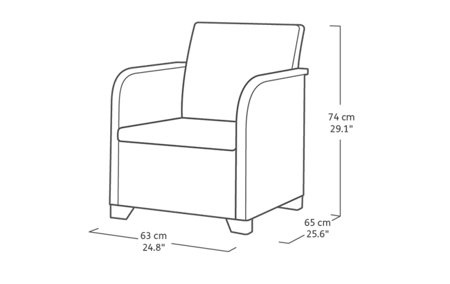 Rosalie 5 seater lounge set with storage table - Grey
