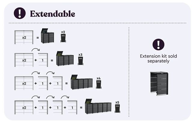 240L Bin Hideaway - Grey